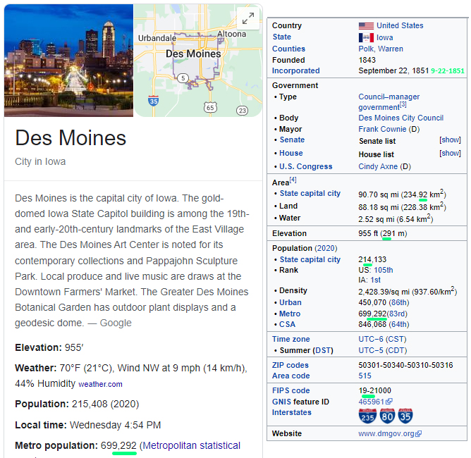 Des Moines Iowa